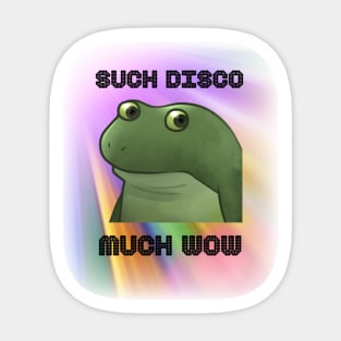 Froge Meme Such Disco Much Wow Sticker